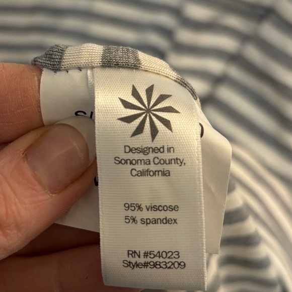 Athleta Gray and White Striped Midi Dress - Picture 3 of 4